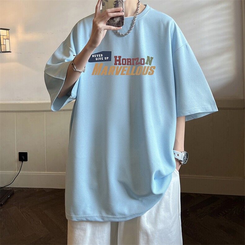 华夫格t恤男短袖男大码五分袖大皂风HT73384-P22,男装T恤,电商A040