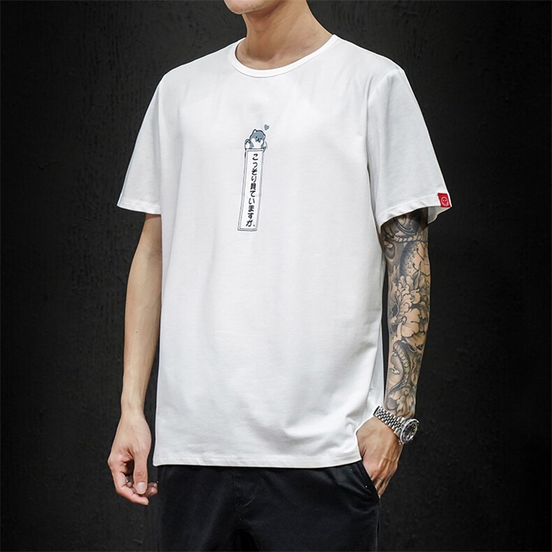2021夏季新日系大码男马切达已注册卡通印花T恤宽松短袖T1006-P25,男装T恤,电商A001