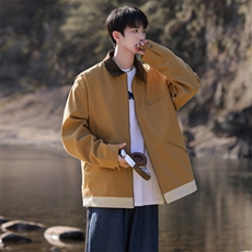 美式工装夹克春季复古外套休闲机车翻领棒球服A406JK3503P85，男装夹克，星座309（原A406）