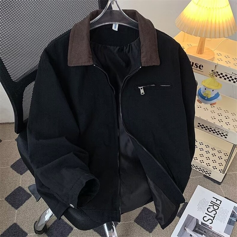 得物品质秋款男夹克衫灯芯绒领拉链口袋外套JK0119P77,男装夹克,星座1013-1