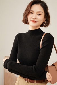 时尚百搭半高领羊绒衫女修身显瘦保暖打底衫高品质纯色针织毛衣图片