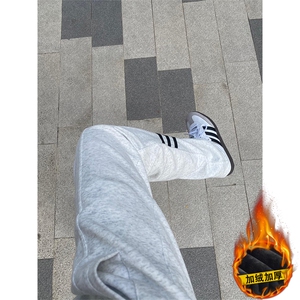 加绒加厚三条杠校服裤子男款秋冬三道杠卫裤-WK01-P45加绒55