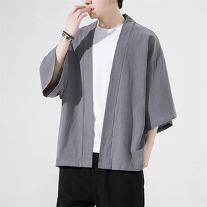2023风春夏棉麻披风开衫男宽松防晒服小众风衣A203-666特p25图片