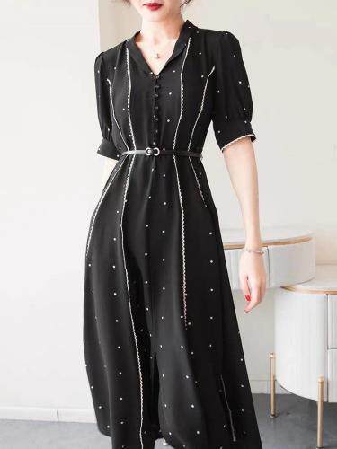 简单大方，优雅法式气质连衣裙，女装连衣裙，炅缇恩