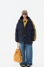 冬季潮流条纹五防立领加绒加厚棉衣情侣撞色棉服外套MY8899-p78，男装棉衣，星座610B-1
