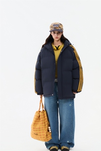 冬季潮流条纹五防立领加绒加厚棉衣情侣撞色棉服外套MY8899-p78图片