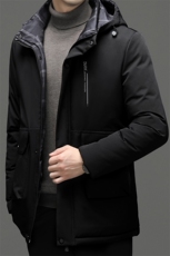 QN2204钱塘2020-2中年男士商务休闲简约连帽冬季厚款棉衣P85，男装棉衣，钱塘207-2