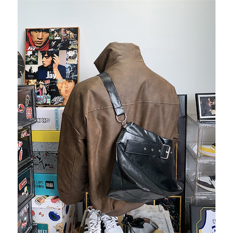 405A美式复古个性金属设计短款皮衣棉服MY24916-特批108控178,男装皮衣,星座405A