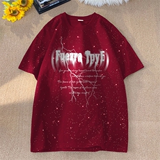 可48小时发货支持抖音得物来样二开美式满天星亮片短袖T恤MTX666，男装T恤，电商A486-1