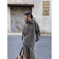 网图灰色连帽针织衫男款加厚毛衣美式复古卫衣外套MY1443-特P70，男装针织衫/毛衣，星座1007（原301D）