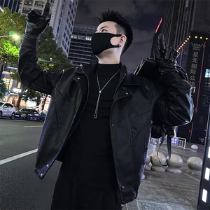 双领水洗皮衣外套2025秋季新款痞帅高级感休闲夹克外套98819-P138