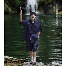 户外机能风套装短衬衫-2303Y-P75短裤-2303K-P751套2303-P150，男装牛仔裤，星座112A