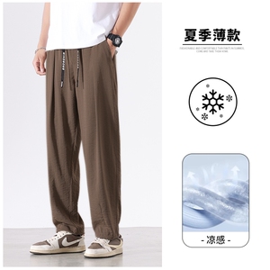 亚麻裤 夏季薄款宽松大码冰丝棉麻男士休闲长裤K78629-P65图片