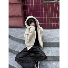 美式兔毛连帽座山雕夹克棉服男冬季加绒棉衣外套MF390-P99，男装夹克，星座412-3