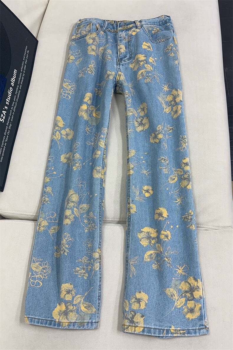 B221美式ins高街暗黑绣花宽松直筒牛仔裤LK25578-特P45控78,男装牛仔裤,电商B221