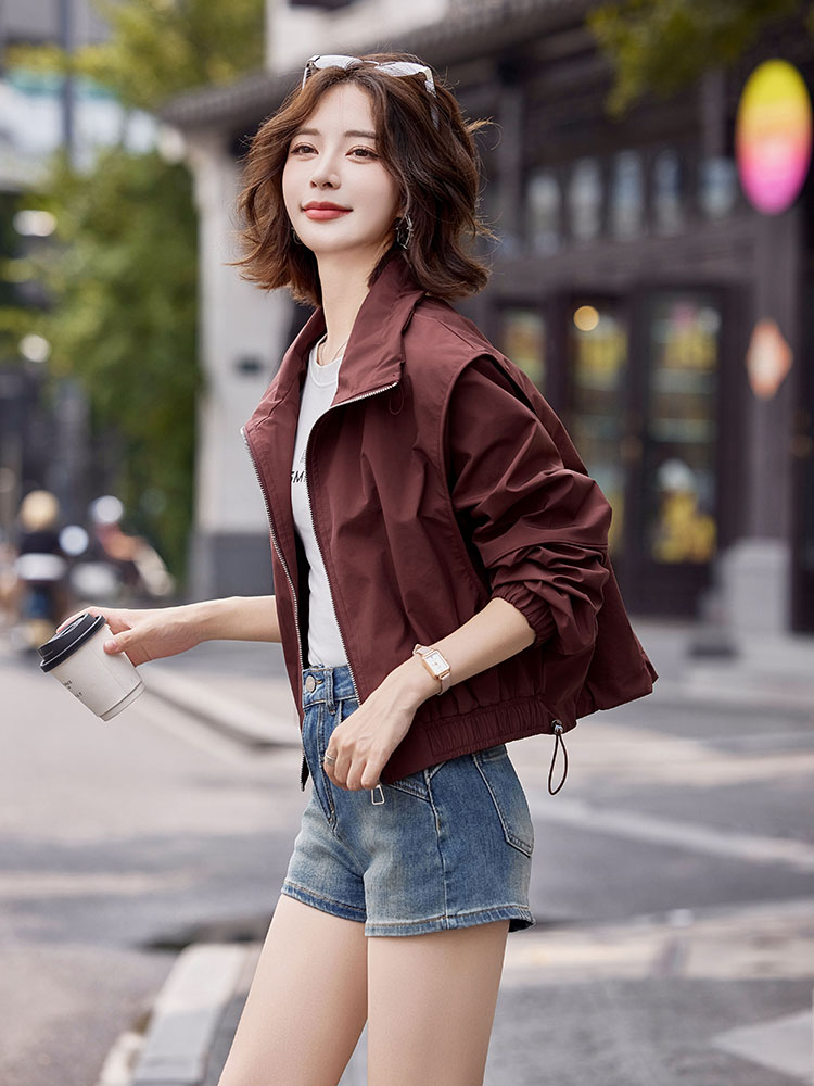 红外套女短款风衣2025新款时尚休闲百搭棒球服派克夹克上衣,女装派克服,依万里