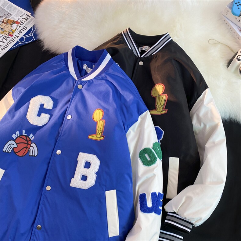2025冬装开衫情侣棒球服夹克棉衣男棉服女棉袄外套3331-P80控118图片