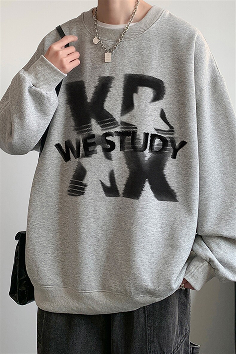 ！圆领卫衣男装港风长袖T恤男外套男WY155-P28,男装卫衣,电商B367