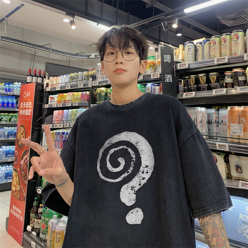 量大优 供视频  240g重磅美式炒雪花水洗做旧短袖t恤STX535-特P25图片