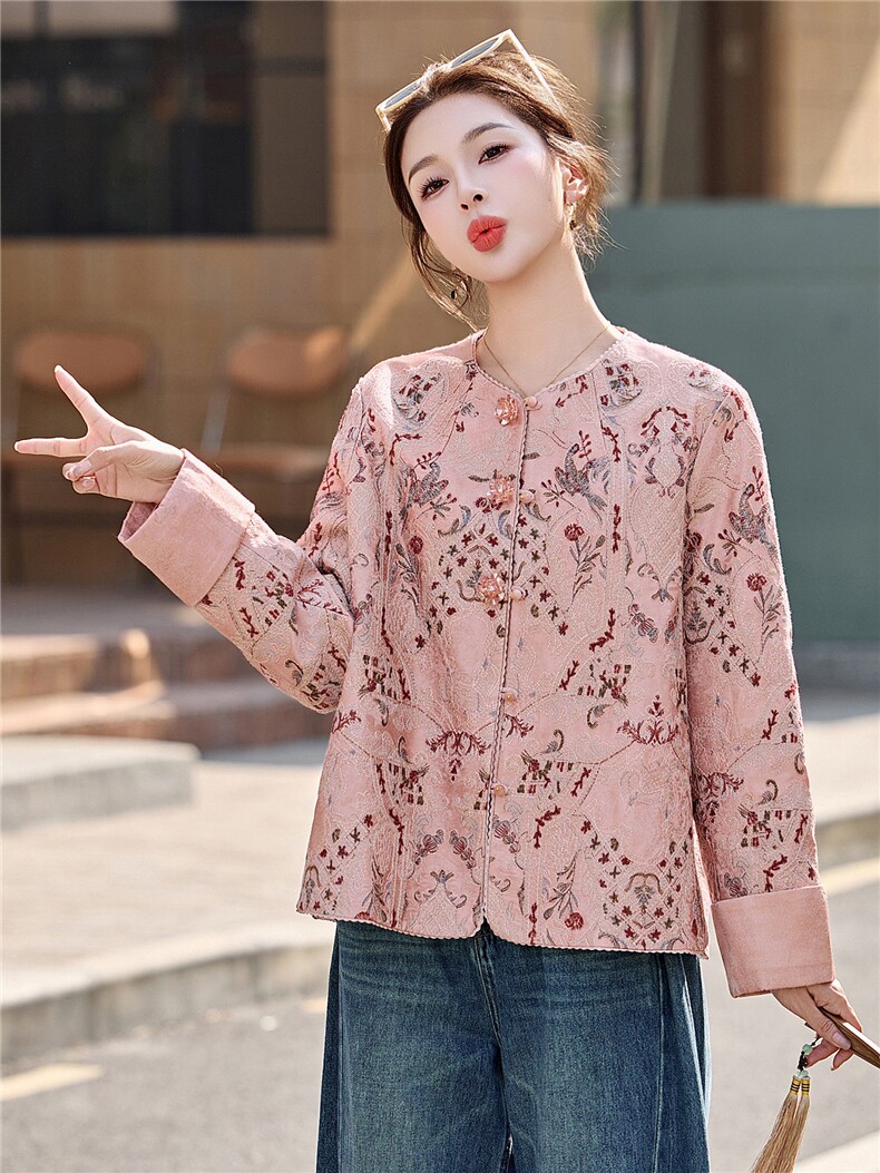 《现货》bao款重工满秀人丝提花面料手工高级花朵扣子短款上衣女，女装短外套，韩宇舍