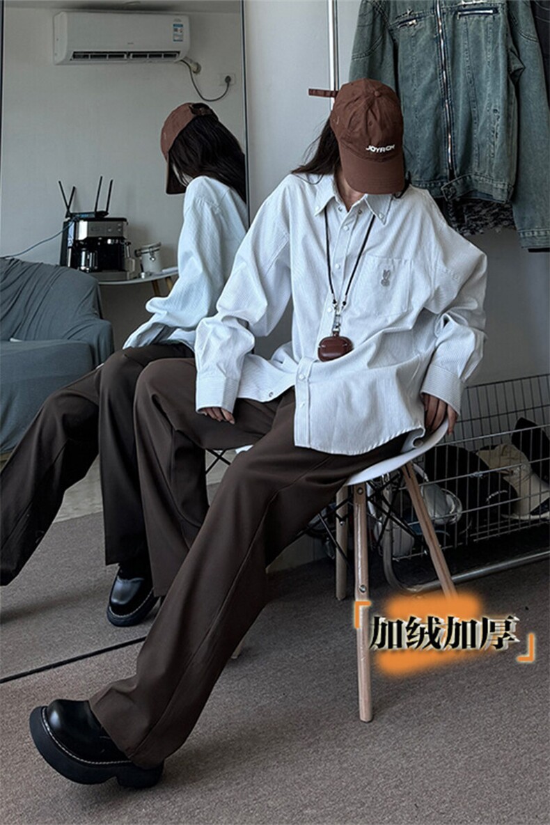 中性直筒垂感西裤加绒加厚休闲裤310A-2BK335P55常规p45控68,男装休闲裤,星座310A-2