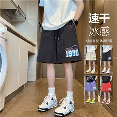 抖音品质夏季新款美式印花冰丝宽松五分裤B315-K25546-特p20控39，男装休闲裤，电商B315