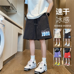 抖音品质夏季新款美式印花冰丝宽松五分裤B315-K25546-特p20控39图片