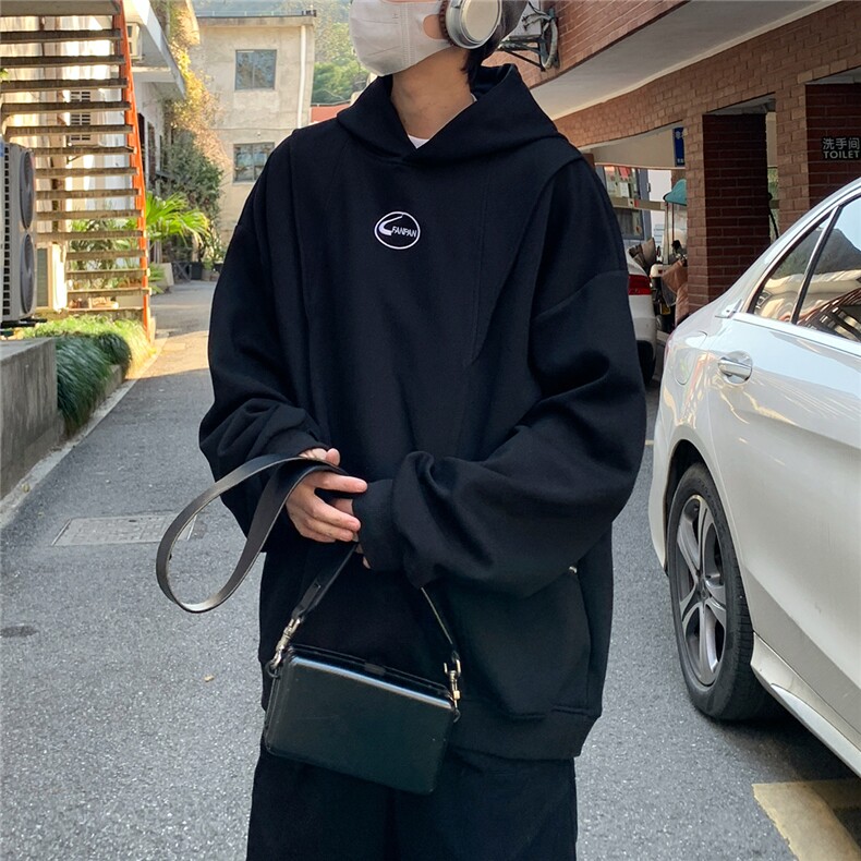 2025秋冬装华棉双拉链刺绣连帽大码卫衣外套W56680/特P45黑色5，女装短外套，电商A094