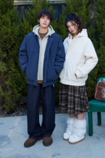 !潮流冬季连帽拉链加绒加厚棉衣情侣撞色棉服外套MY5567-P78，男装棉衣，星座610B-1