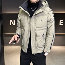 2024新款连帽羽绒服男冬季外套拼接B240-YR1891-P185，男装羽绒服，电商B240