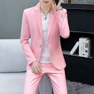 507A-T916-P125 春夏男装时尚青年西服西裤两件套装图片