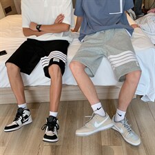 K2032-P35夏季宽松中性休闲五分卫裤四条杠情侣直筒运动短裤控48，男装牛仔裤，电商A009A（原A058A）