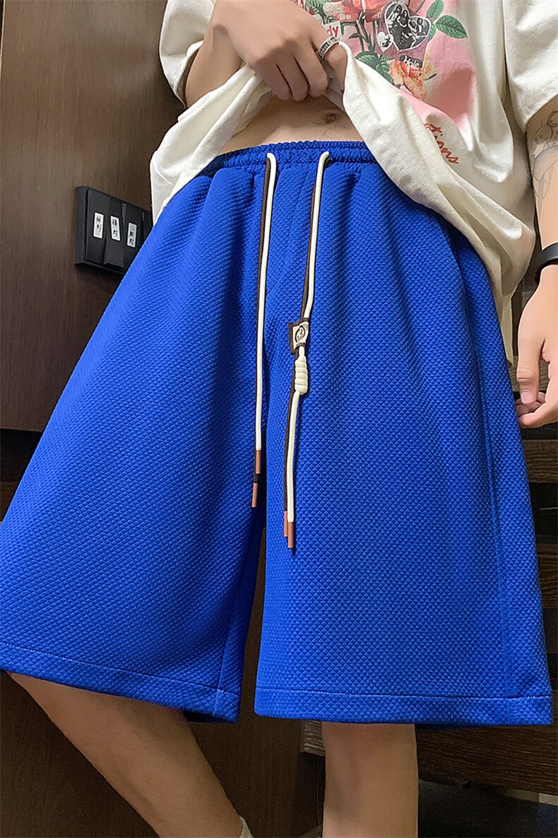 夏华夫格短裤男美式高街肌理感宽松休闲五分裤子XZ514-2-1527-P38,男装牛仔裤,星座514-2(原B239)