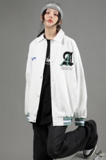 2023秋款新品刺绣夹克男女中性风青少年运动棒球服外套8007-P85，男装夹克，电商A441-1