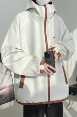 JK9012/P70春装新款两面服中性风夹克男防水冲锋衣宽松外套两面穿，男装夹克，电商A141