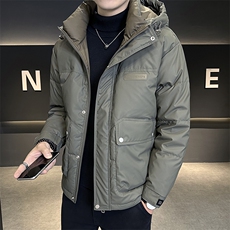 DS-A225-2025冬季新款羽绒服男士短款连帽加厚工装羽绒外套，男装羽绒服，电商A225