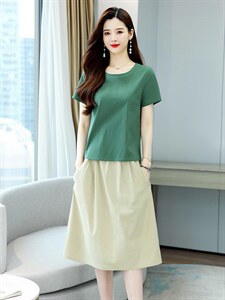 棉麻两件套连衣裙女夏2023年新款女装小个子时尚休闲洋气套装裙子图片
