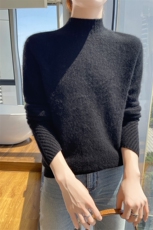 秋冬季新款舒适时尚百搭七针孔袖羊毛衫，女装羊毛衫，美轩羊绒
