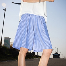 夏季现货条纹休闲裤可搭配套装宽松时尚短裤潮流时尚裤子P30，男装休闲套装，电商B319