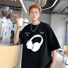 EQ428创意印花夏季短袖T恤男宽松潮流港风半袖情侣装P25，男装T恤，电商C306-1