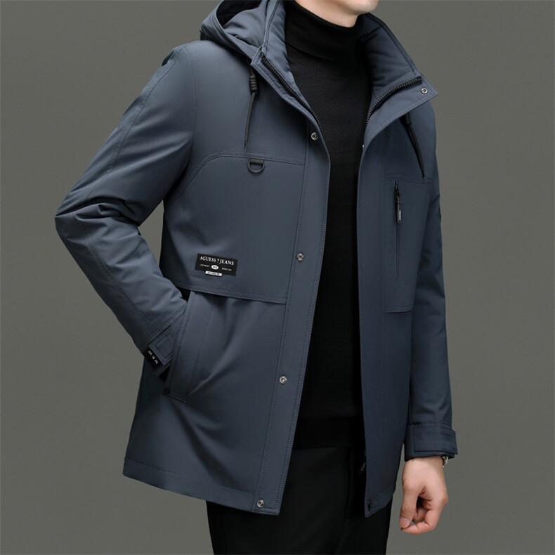 DF617钱塘2020-2商务休闲冬季厚款有帽中年男士羽绒服P303,男装羽绒服,钱塘207-2