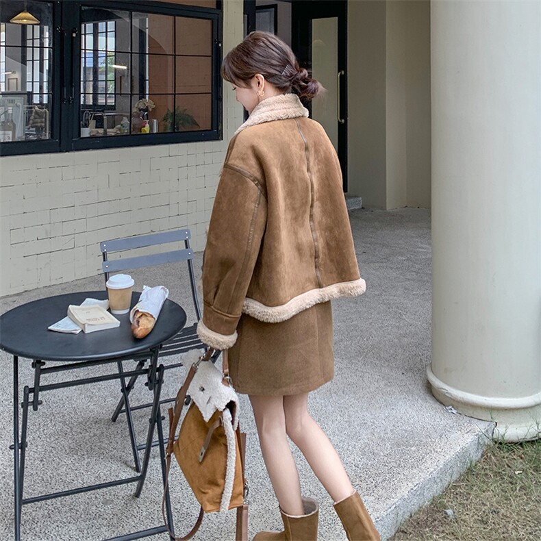 2024年冬季皮毛一体羊羔毛外套女0152,女装羊羔毛/颗粒绒,浙宝069