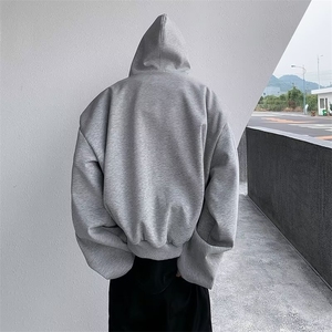 垫肩卫衣开衫男拉链设计感连帽宽松立体层次感外套潮WC400-P46图片
