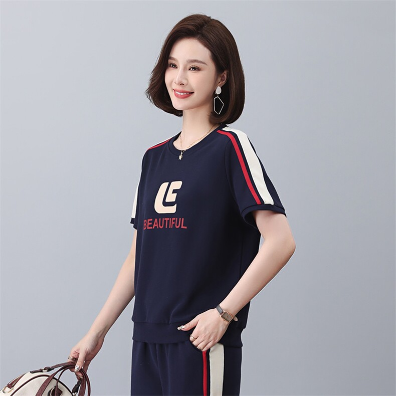 2025夏季新款简约时尚气质宽松休闲舒适印花上衣，女装卫衣/绒衫，独衣靓