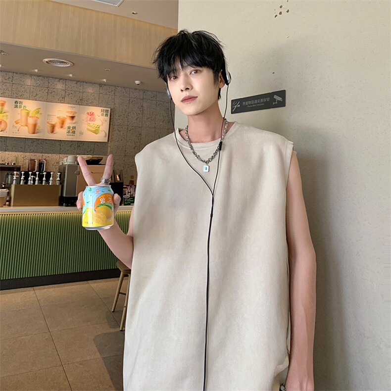 C392-P262024新款潮牌帅气百搭坎肩t恤薄款运动无袖背心现货,男装T恤,星座512-6