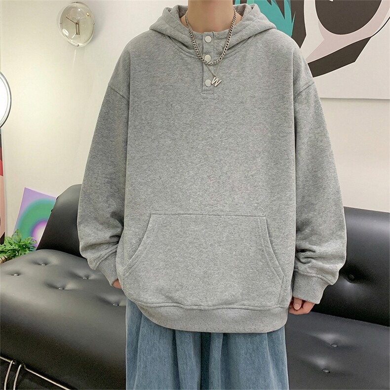 改华棉纽扣连帽卫衣【现货】C403A-T92-特P45,男装卫衣,电商C403A