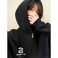 抖音得物高品质350克秋冬双头双拉链卫衣开衫外套AW7401，女装短外套，电商A443