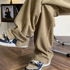 微喇灯芯绒裤子男春秋潮重磅美式hiphop宽松冬季宽松大码直筒卫裤，男装休闲裤，星座604