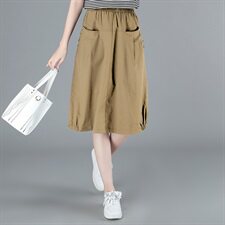 2023春秋季半身裙纯色中长款百搭舒适，女装半身裙，玛其路