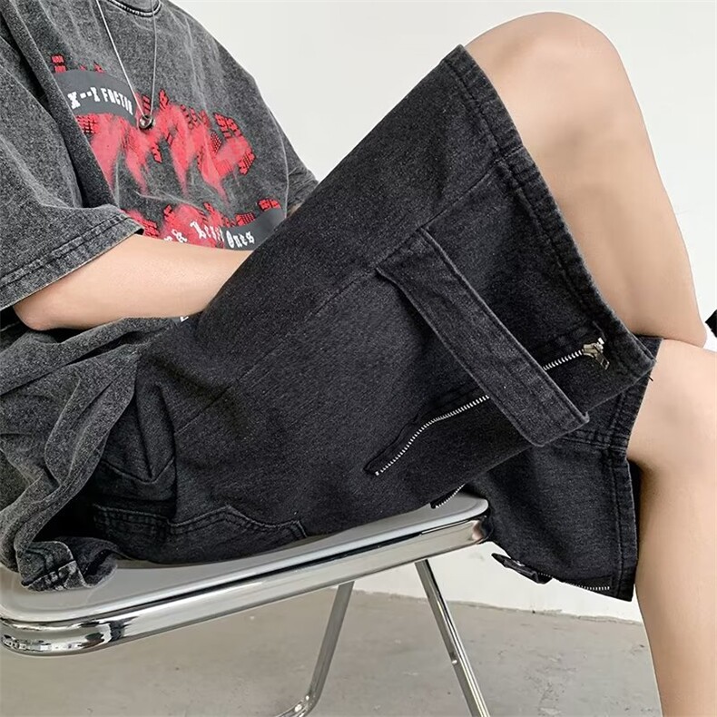 牛仔裤男夏季痞帅拉链直筒裤子潮牌百搭宽松休闲五分裤H5504-p36,男装牛仔裤,星座1008-1